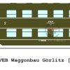 Wagony osobowe BHP – oliwka z pasami (lewy i prawy)